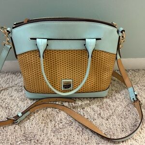 Dooney & Bourke Light Blue and Tan Satchel